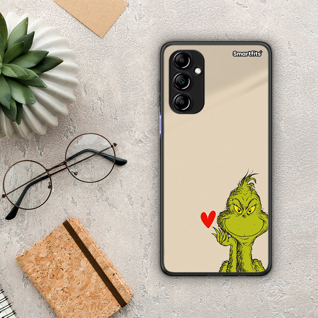 Θήκη Samsung Galaxy A14 / A14 5G Xmas Grinch από τη Smartfits με σχέδιο στο πίσω μέρος και μαύρο περίβλημα | Samsung Galaxy A14 / A14 5G Xmas Grinch Case with Colorful Back and Black Bezels
