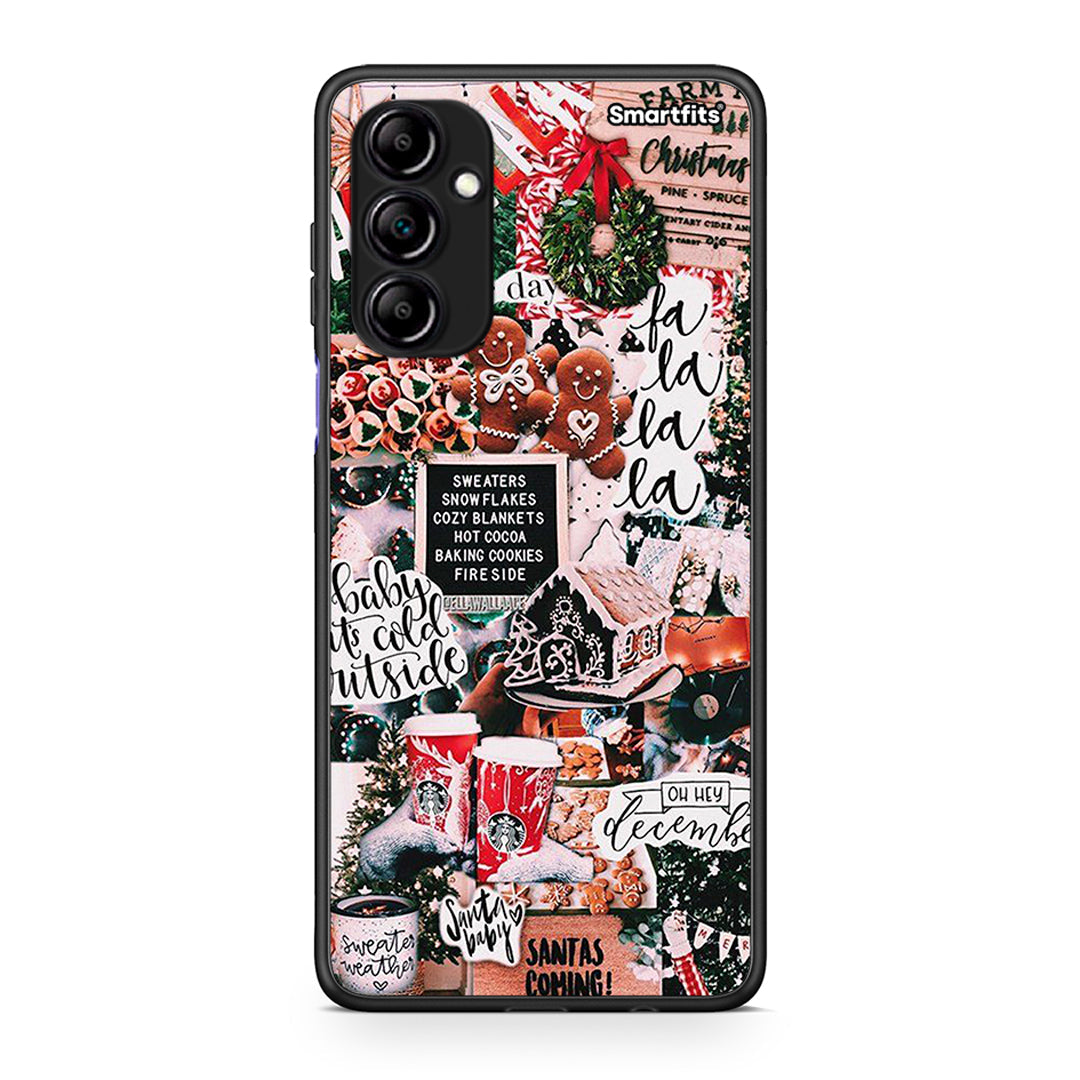 Θήκη Samsung Galaxy A14 / A14 5G Xmas Habbits από τη Smartfits με σχέδιο στο πίσω μέρος και μαύρο περίβλημα | Samsung Galaxy A14 / A14 5G Xmas Habbits Case with Colorful Back and Black Bezels