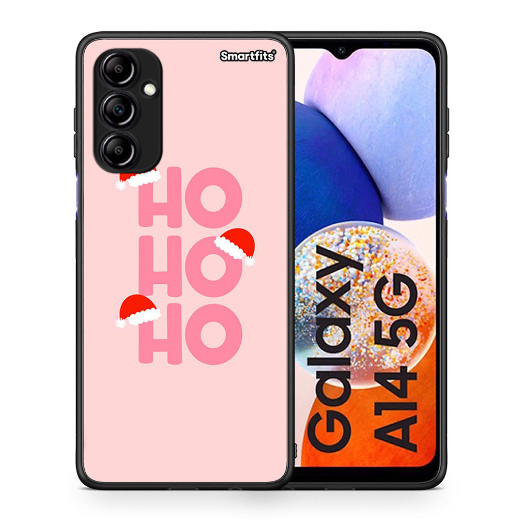 Θήκη Samsung Galaxy A14 / A14 5G Xmas Ho Ho Ho από τη Smartfits με σχέδιο στο πίσω μέρος και μαύρο περίβλημα | Samsung Galaxy A14 / A14 5G Xmas Ho Ho Ho Case with Colorful Back and Black Bezels