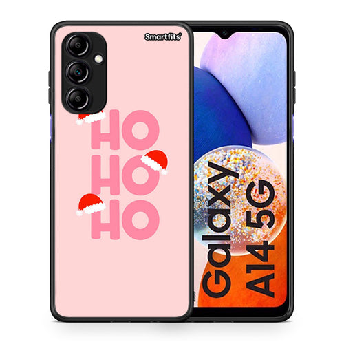 Θήκη Samsung Galaxy A14 / A14 5G Xmas Ho Ho Ho από τη Smartfits με σχέδιο στο πίσω μέρος και μαύρο περίβλημα | Samsung Galaxy A14 / A14 5G Xmas Ho Ho Ho Case with Colorful Back and Black Bezels