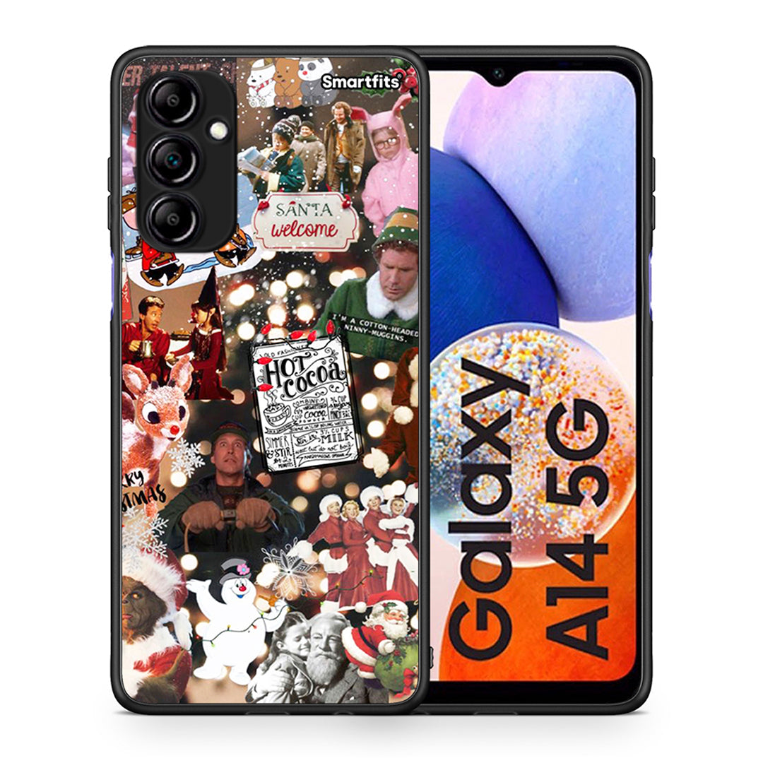 Θήκη Samsung Galaxy A14 / A14 5G Xmas Movies από τη Smartfits με σχέδιο στο πίσω μέρος και μαύρο περίβλημα | Samsung Galaxy A14 / A14 5G Xmas Movies Case with Colorful Back and Black Bezels