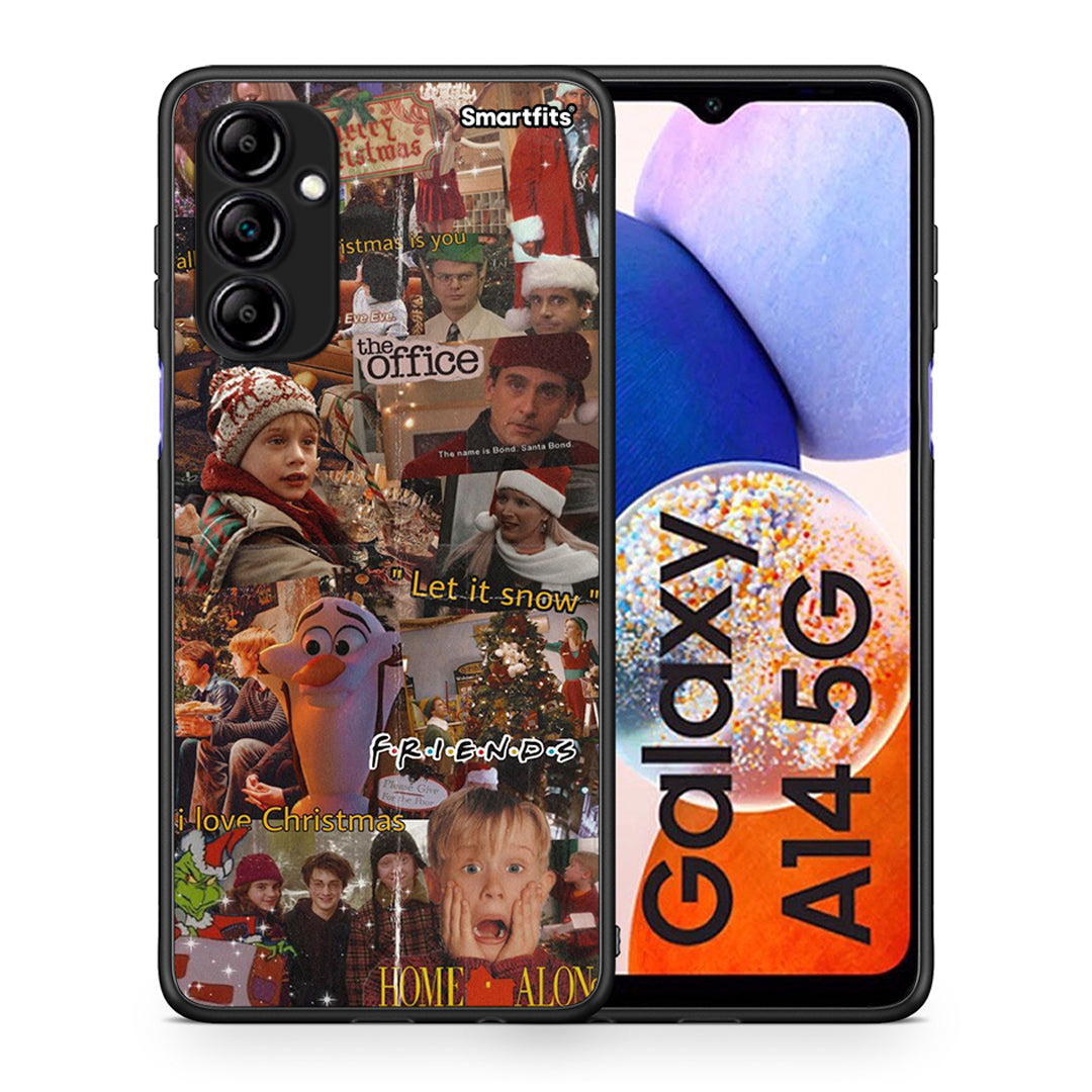 Θήκη Samsung Galaxy A14 / A14 5G Xmas Wishes από τη Smartfits με σχέδιο στο πίσω μέρος και μαύρο περίβλημα | Samsung Galaxy A14 / A14 5G Xmas Wishes Case with Colorful Back and Black Bezels