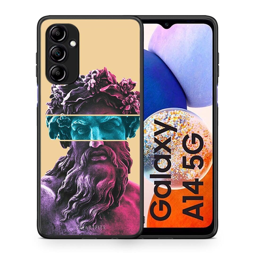 Θήκη Samsung Galaxy A14 / A14 5G Zeus Art από τη Smartfits με σχέδιο στο πίσω μέρος και μαύρο περίβλημα | Samsung Galaxy A14 / A14 5G Zeus Art Case with Colorful Back and Black Bezels