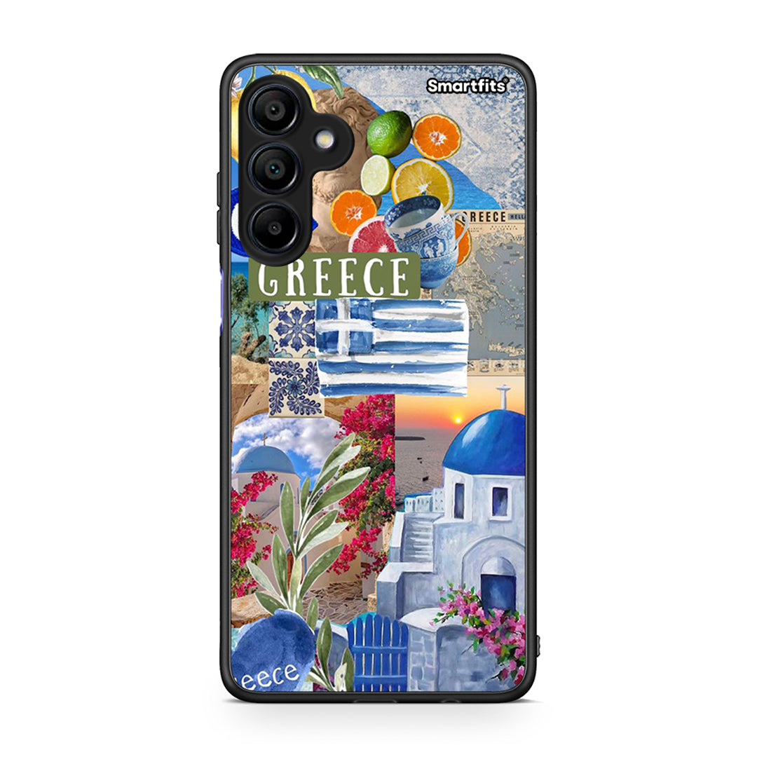 Samsung Galaxy A15 4G All Greek Θήκη από τη Smartfits με σχέδιο στο πίσω μέρος και μαύρο περίβλημα | Smartphone case with colorful back and black bezels by Smartfits