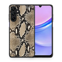 Thumbnail for Θήκη Samsung Galaxy A15 4G Fashion Snake Animal από τη Smartfits με σχέδιο στο πίσω μέρος και μαύρο περίβλημα | Samsung Galaxy A15 4G Fashion Snake Animal case with colorful back and black bezels