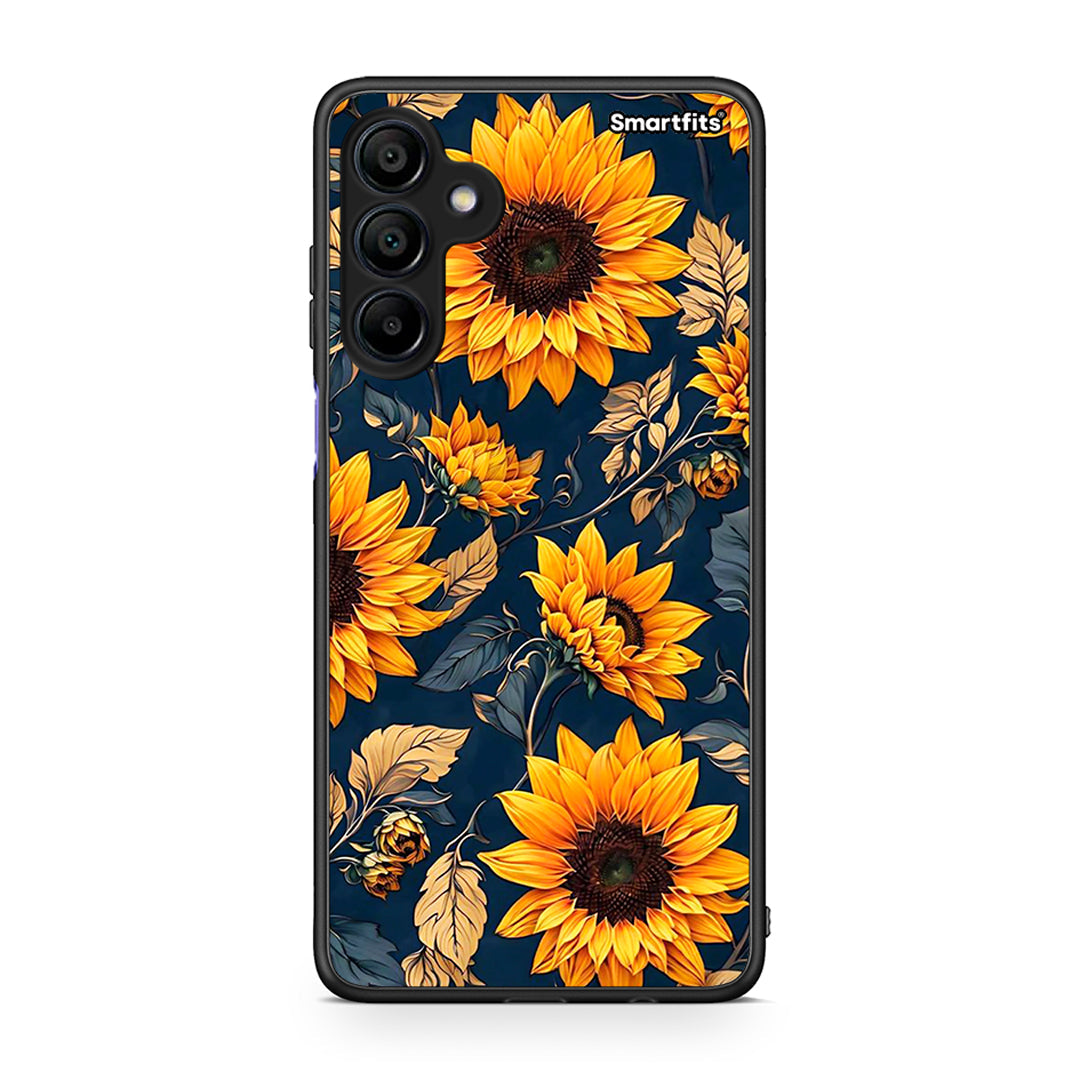 Samsung Galaxy A15 4G Autumn Sunflowers Θήκη από τη Smartfits με σχέδιο στο πίσω μέρος και μαύρο περίβλημα | Smartphone case with colorful back and black bezels by Smartfits