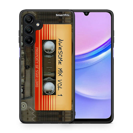 Θήκη Samsung Galaxy A15 4G Awesome Mix από τη Smartfits με σχέδιο στο πίσω μέρος και μαύρο περίβλημα | Samsung Galaxy A15 4G Awesome Mix case with colorful back and black bezels