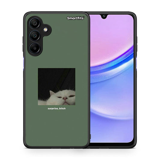 Θήκη Samsung Galaxy A15 4G Bitch Surprise από τη Smartfits με σχέδιο στο πίσω μέρος και μαύρο περίβλημα | Samsung Galaxy A15 4G Bitch Surprise case with colorful back and black bezels