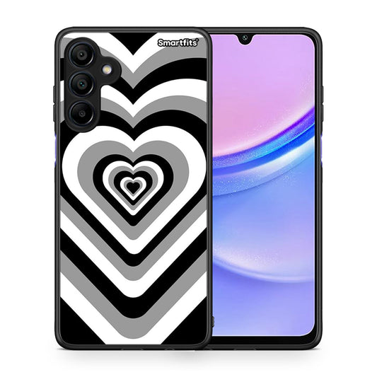 Θήκη Samsung Galaxy A15 4G Black Hearts από τη Smartfits με σχέδιο στο πίσω μέρος και μαύρο περίβλημα | Samsung Galaxy A15 4G Black Hearts case with colorful back and black bezels