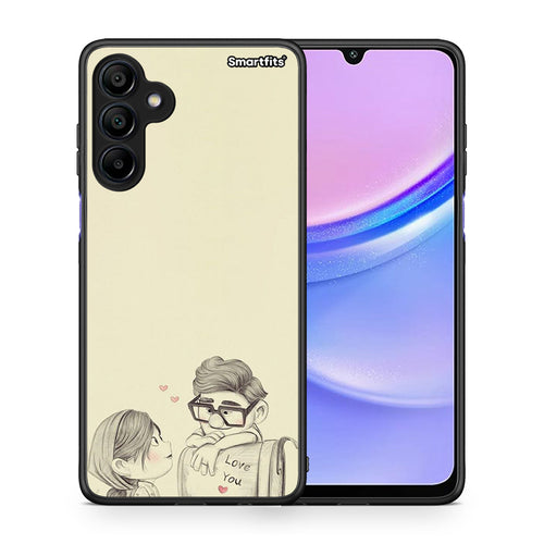 Θήκη Samsung Galaxy A15 4G Carl And Ellie από τη Smartfits με σχέδιο στο πίσω μέρος και μαύρο περίβλημα | Samsung Galaxy A15 4G Carl And Ellie case with colorful back and black bezels