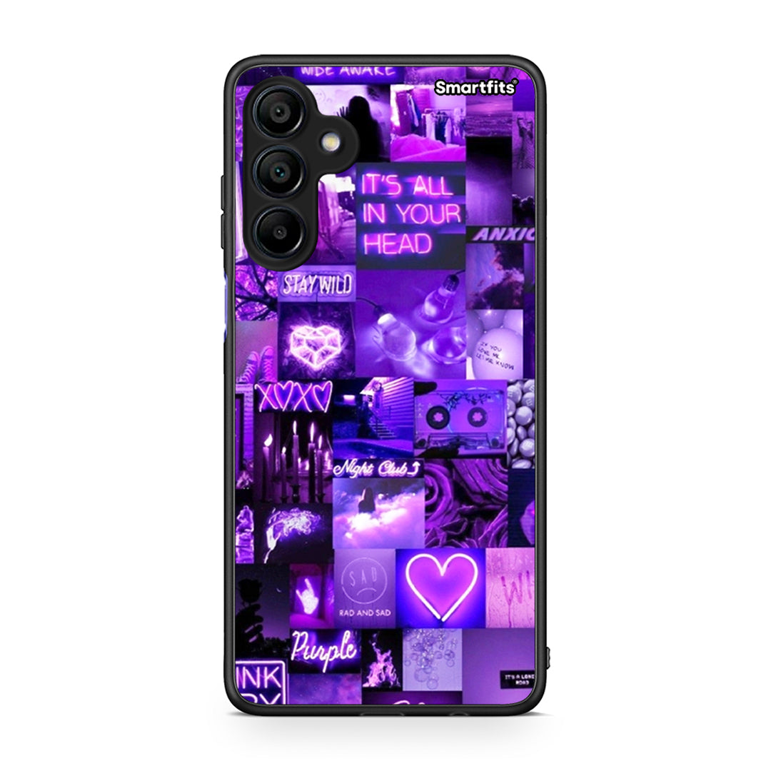 Samsung Galaxy A15 4G Collage Stay Wild Θήκη Αγίου Βαλεντίνου από τη Smartfits με σχέδιο στο πίσω μέρος και μαύρο περίβλημα | Smartphone case with colorful back and black bezels by Smartfits
