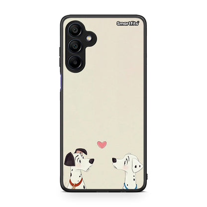 Samsung Galaxy A15 4G Dalmatians Love θήκη από τη Smartfits με σχέδιο στο πίσω μέρος και μαύρο περίβλημα | Smartphone case with colorful back and black bezels by Smartfits