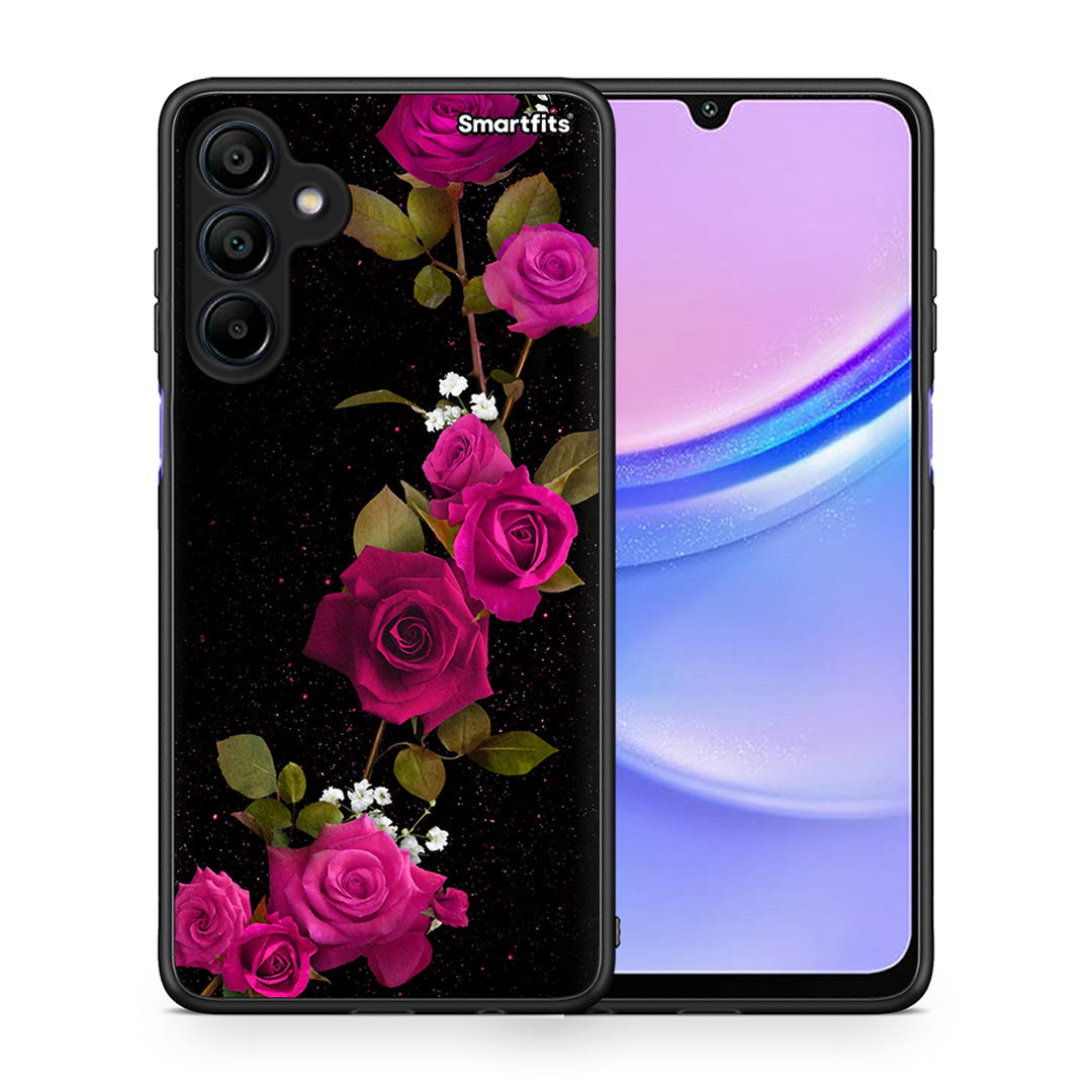 Θήκη Samsung Galaxy A15 4G Red Roses Flower από τη Smartfits με σχέδιο στο πίσω μέρος και μαύρο περίβλημα | Samsung Galaxy A15 4G Red Roses Flower case with colorful back and black bezels