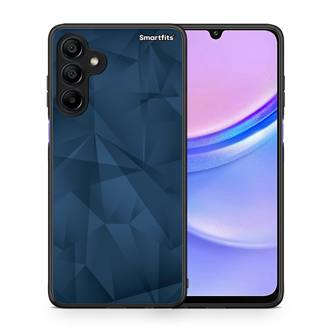 Θήκη Samsung Galaxy A15 4G Blue Abstract Geometric από τη Smartfits με σχέδιο στο πίσω μέρος και μαύρο περίβλημα | Samsung Galaxy A15 4G Blue Abstract Geometric case with colorful back and black bezels
