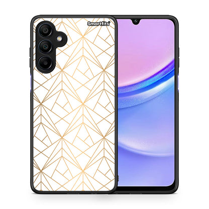 Θήκη Samsung Galaxy A15 4G Luxury White Geometric από τη Smartfits με σχέδιο στο πίσω μέρος και μαύρο περίβλημα | Samsung Galaxy A15 4G Luxury White Geometric case with colorful back and black bezels
