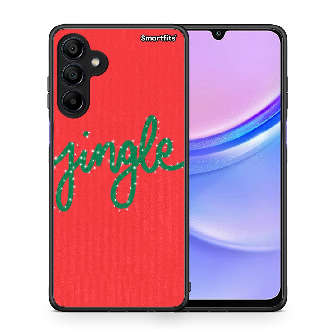 Θήκη Samsung Galaxy A15 4G Jingle Xmas από τη Smartfits με σχέδιο στο πίσω μέρος και μαύρο περίβλημα | Samsung Galaxy A15 4G Jingle Xmas case with colorful back and black bezels