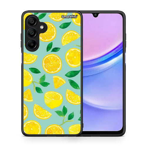 Θήκη Samsung Galaxy A15 4G Lemons από τη Smartfits με σχέδιο στο πίσω μέρος και μαύρο περίβλημα | Samsung Galaxy A15 4G Lemons case with colorful back and black bezels