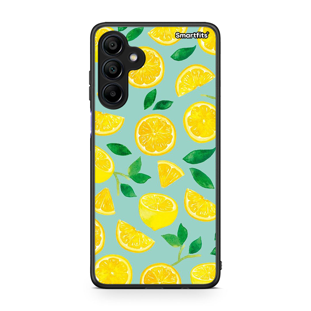 Samsung Galaxy A15 4G Lemons θήκη από τη Smartfits με σχέδιο στο πίσω μέρος και μαύρο περίβλημα | Smartphone case with colorful back and black bezels by Smartfits