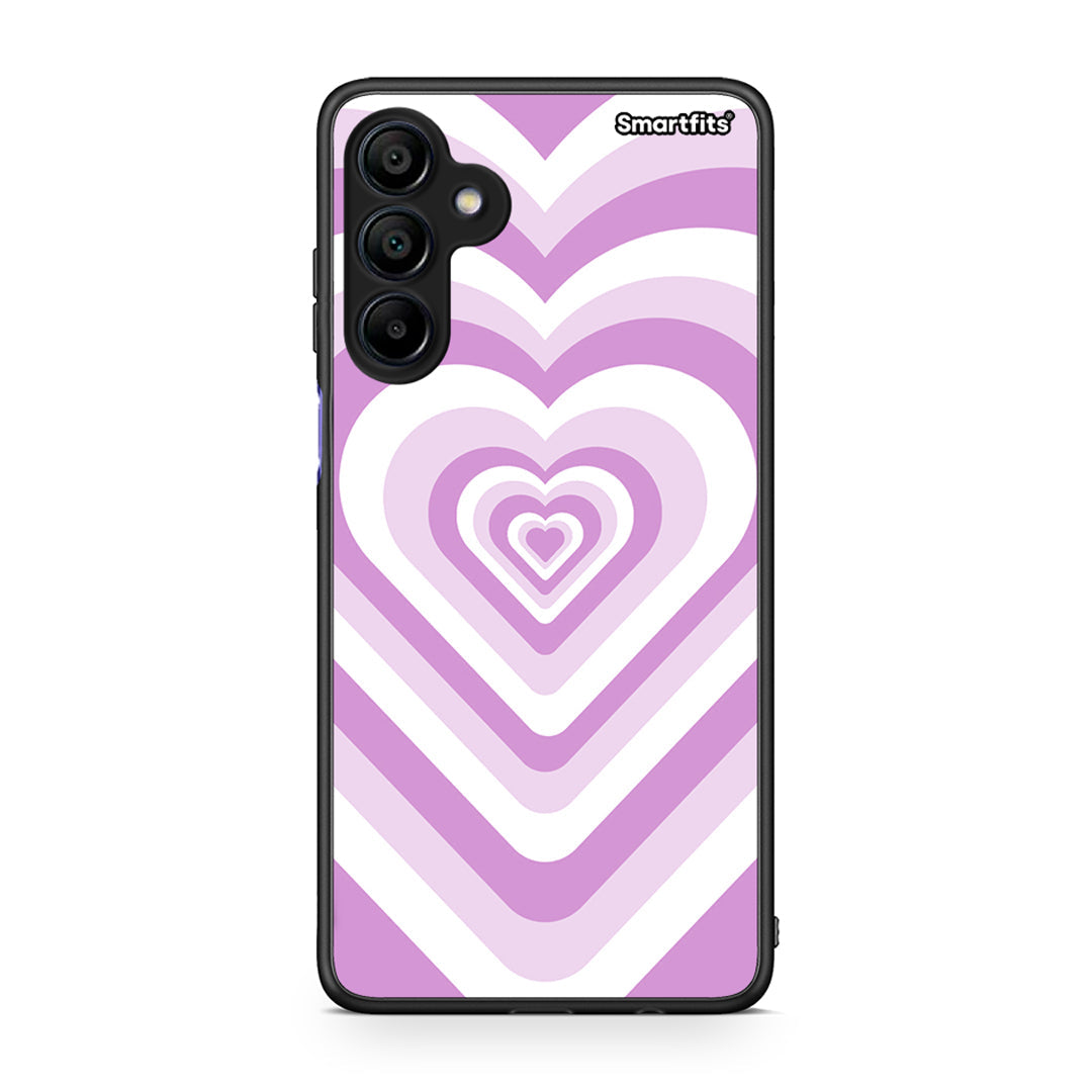 Samsung Galaxy A15 4G Lilac Hearts θήκη από τη Smartfits με σχέδιο στο πίσω μέρος και μαύρο περίβλημα | Smartphone case with colorful back and black bezels by Smartfits