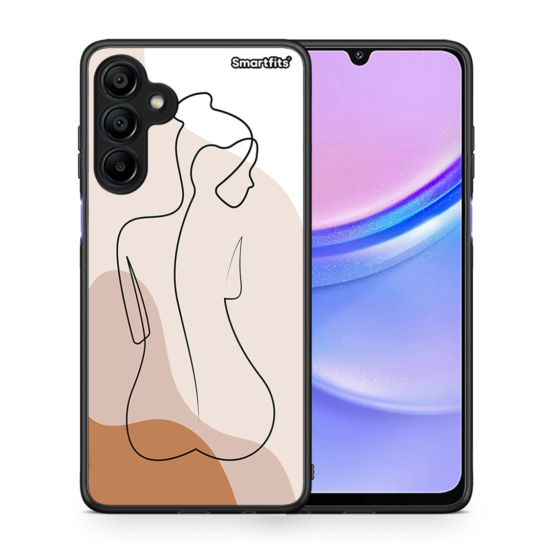 Θήκη Samsung Galaxy A15 4G LineArt Woman από τη Smartfits με σχέδιο στο πίσω μέρος και μαύρο περίβλημα | Samsung Galaxy A15 4G LineArt Woman case with colorful back and black bezels