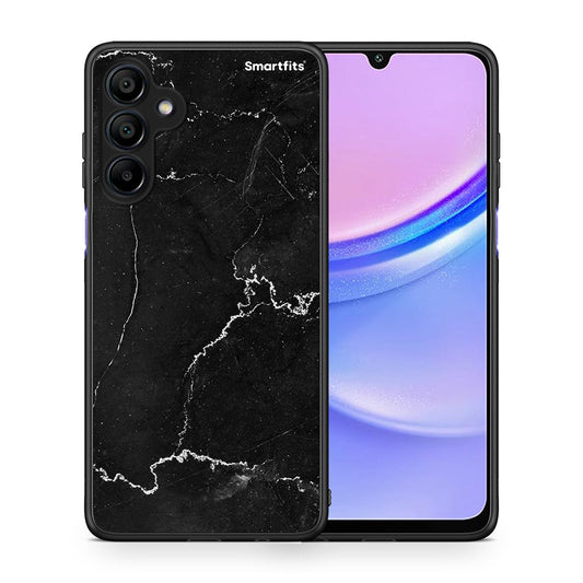 Θήκη Samsung Galaxy A15 4G Marble Black από τη Smartfits με σχέδιο στο πίσω μέρος και μαύρο περίβλημα | Samsung Galaxy A15 4G Marble Black case with colorful back and black bezels
