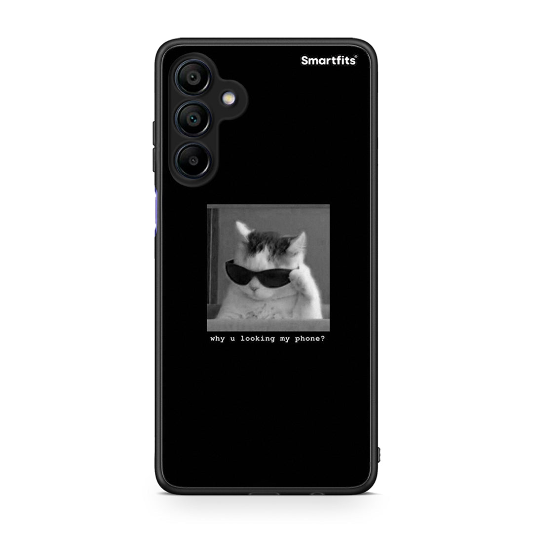 Samsung Galaxy A15 4G Meme Cat θήκη από τη Smartfits με σχέδιο στο πίσω μέρος και μαύρο περίβλημα | Smartphone case with colorful back and black bezels by Smartfits