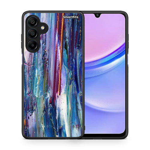Θήκη Samsung Galaxy A15 4G Winter Paint από τη Smartfits με σχέδιο στο πίσω μέρος και μαύρο περίβλημα | Samsung Galaxy A15 4G Winter Paint case with colorful back and black bezels