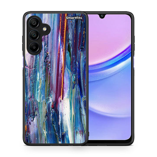 Θήκη Samsung Galaxy A15 4G Winter Paint από τη Smartfits με σχέδιο στο πίσω μέρος και μαύρο περίβλημα | Samsung Galaxy A15 4G Winter Paint case with colorful back and black bezels