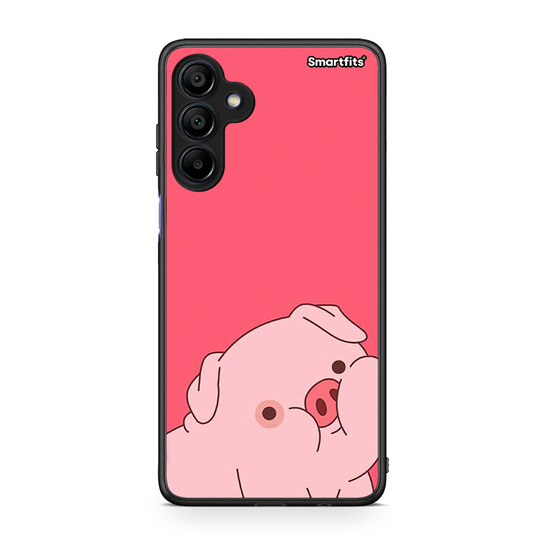 Samsung Galaxy A15 4G Pig Love 1 Θήκη Αγίου Βαλεντίνου από τη Smartfits με σχέδιο στο πίσω μέρος και μαύρο περίβλημα | Smartphone case with colorful back and black bezels by Smartfits