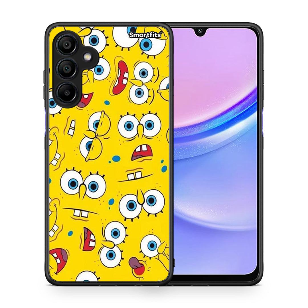Θήκη Samsung Galaxy A15 4G Sponge PopArt από τη Smartfits με σχέδιο στο πίσω μέρος και μαύρο περίβλημα | Samsung Galaxy A15 4G Sponge PopArt case with colorful back and black bezels