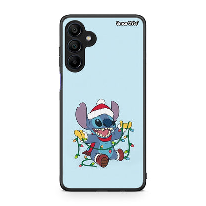 Samsung Galaxy A15 4G Santa Stich θήκη από τη Smartfits με σχέδιο στο πίσω μέρος και μαύρο περίβλημα | Smartphone case with colorful back and black bezels by Smartfits