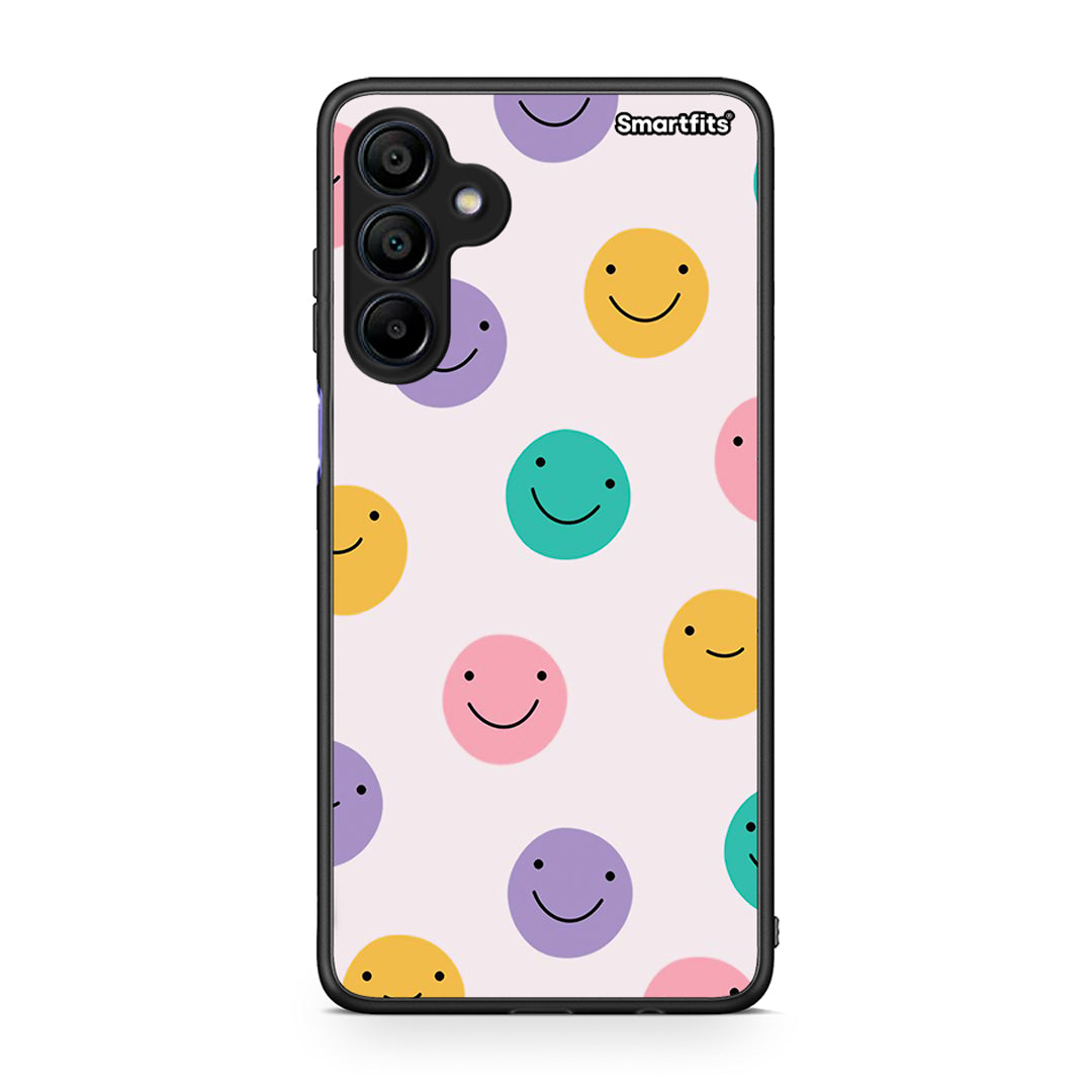 Samsung Galaxy A15 4G Smiley Faces θήκη από τη Smartfits με σχέδιο στο πίσω μέρος και μαύρο περίβλημα | Smartphone case with colorful back and black bezels by Smartfits