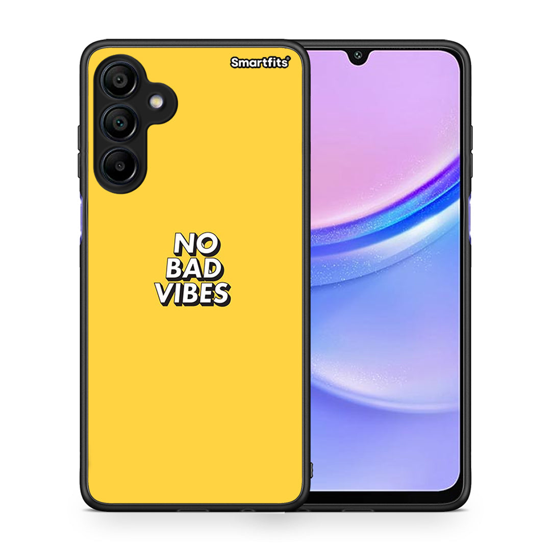 Θήκη Samsung Galaxy A15 4G Vibes Text από τη Smartfits με σχέδιο στο πίσω μέρος και μαύρο περίβλημα | Samsung Galaxy A15 4G Vibes Text case with colorful back and black bezels