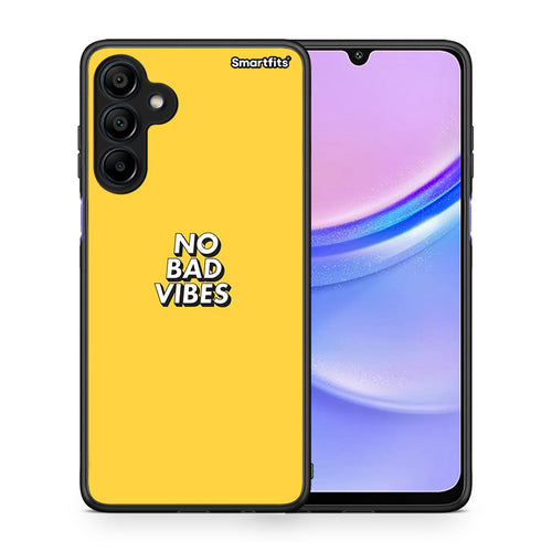 Θήκη Samsung Galaxy A15 4G Vibes Text από τη Smartfits με σχέδιο στο πίσω μέρος και μαύρο περίβλημα | Samsung Galaxy A15 4G Vibes Text case with colorful back and black bezels