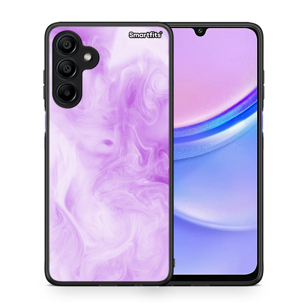 Θήκη Samsung Galaxy A15 4G Lavender Watercolor από τη Smartfits με σχέδιο στο πίσω μέρος και μαύρο περίβλημα | Samsung Galaxy A15 4G Lavender Watercolor case with colorful back and black bezels