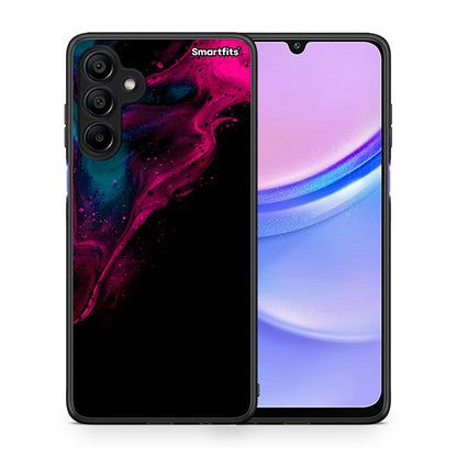 Θήκη Samsung Galaxy A15 4G Pink Black Watercolor από τη Smartfits με σχέδιο στο πίσω μέρος και μαύρο περίβλημα | Samsung Galaxy A15 4G Pink Black Watercolor case with colorful back and black bezels