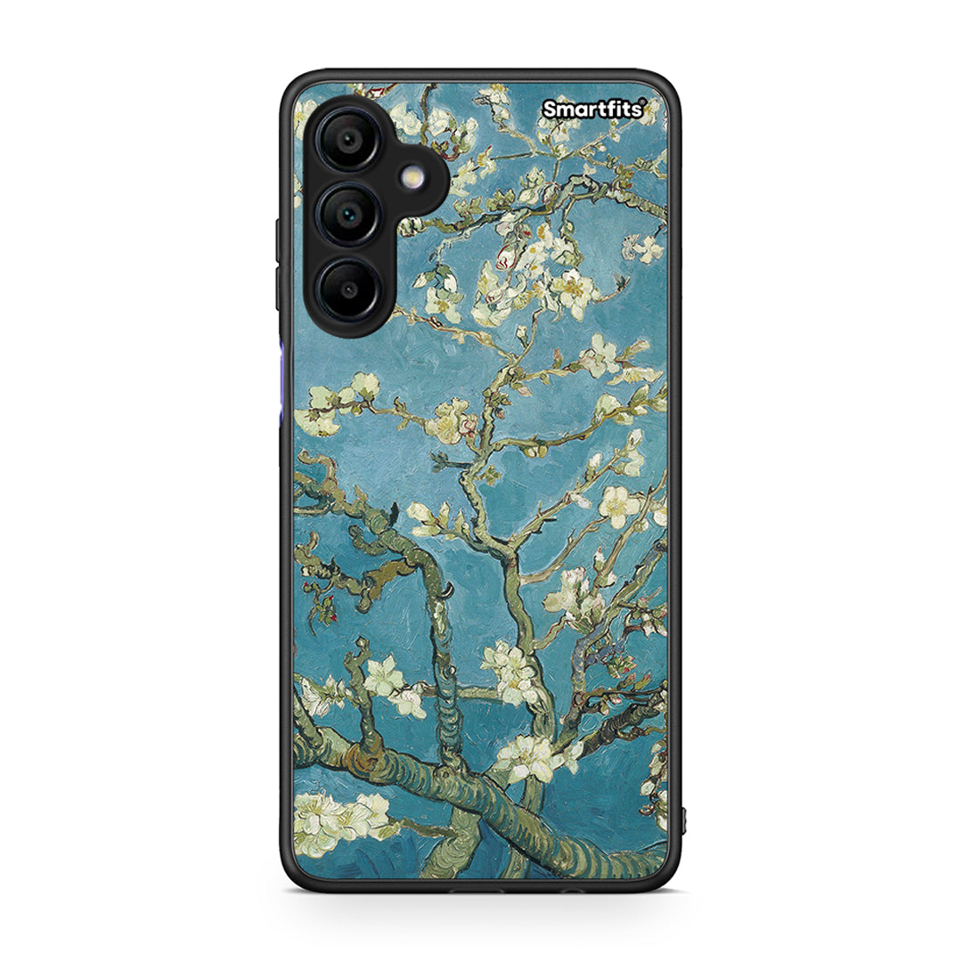 Samsung Galaxy A15 4G White Blossoms θήκη από τη Smartfits με σχέδιο στο πίσω μέρος και μαύρο περίβλημα | Smartphone case with colorful back and black bezels by Smartfits