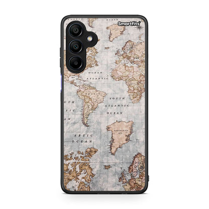 Samsung Galaxy A15 4G World Map Θήκη από τη Smartfits με σχέδιο στο πίσω μέρος και μαύρο περίβλημα | Smartphone case with colorful back and black bezels by Smartfits