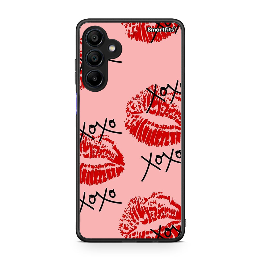 Samsung Galaxy A15 4G XOXO Lips θήκη από τη Smartfits με σχέδιο στο πίσω μέρος και μαύρο περίβλημα | Smartphone case with colorful back and black bezels by Smartfits