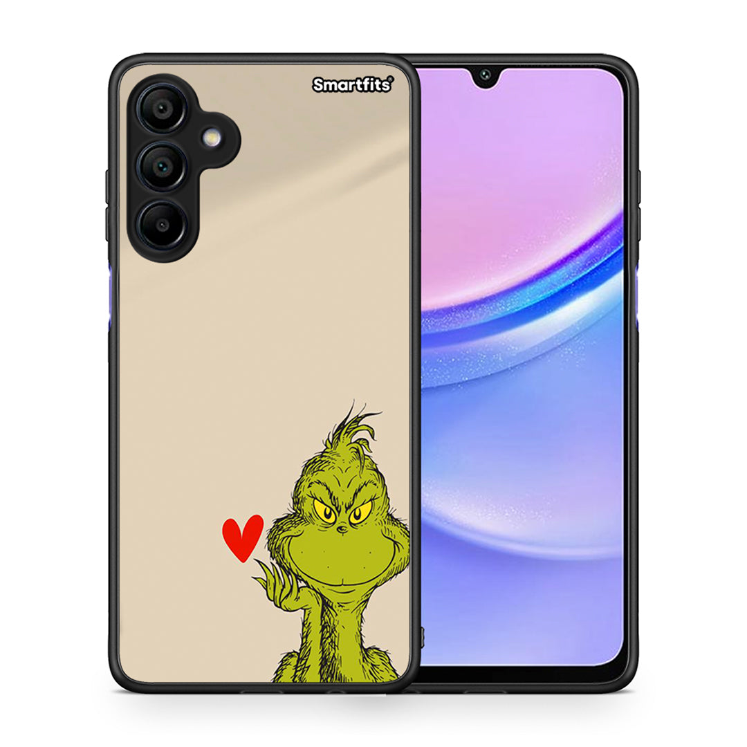 Θήκη Samsung Galaxy A15 4G Xmas Grinch από τη Smartfits με σχέδιο στο πίσω μέρος και μαύρο περίβλημα | Samsung Galaxy A15 4G Xmas Grinch case with colorful back and black bezels