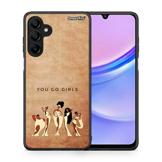 Θήκη Samsung Galaxy A15 4G You Go Girl από τη Smartfits με σχέδιο στο πίσω μέρος και μαύρο περίβλημα | Samsung Galaxy A15 4G You Go Girl case with colorful back and black bezels