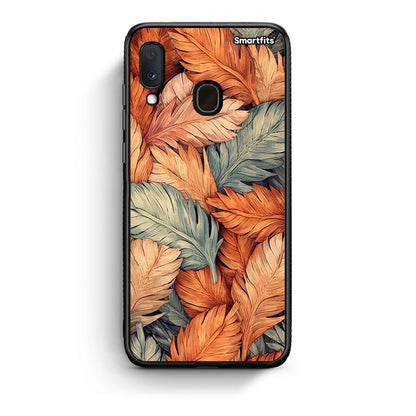 Samsung Galaxy M20 Autumn Leaves Θήκη από τη Smartfits με σχέδιο στο πίσω μέρος και μαύρο περίβλημα | Smartphone case with colorful back and black bezels by Smartfits