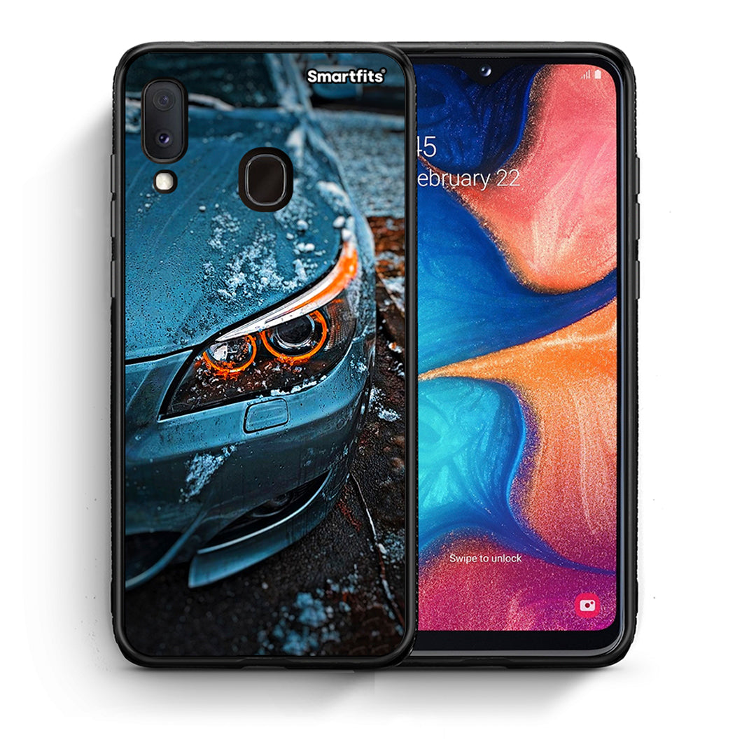 Θήκη Samsung A20e Bmw E60 από τη Smartfits με σχέδιο στο πίσω μέρος και μαύρο περίβλημα | Samsung A20e Bmw E60 case with colorful back and black bezels