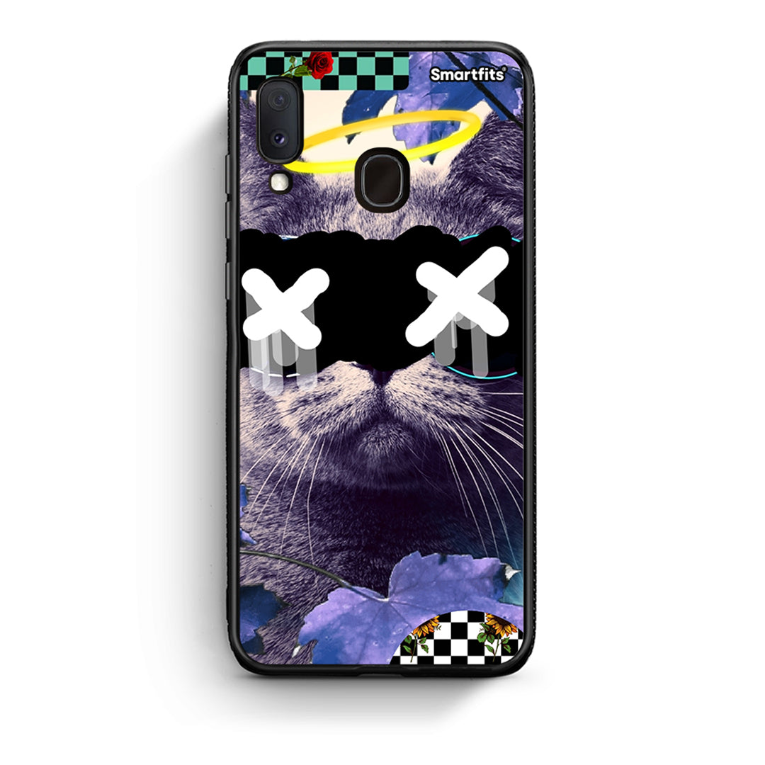 Samsung Galaxy A30 Cat Collage θήκη από τη Smartfits με σχέδιο στο πίσω μέρος και μαύρο περίβλημα | Smartphone case with colorful back and black bezels by Smartfits