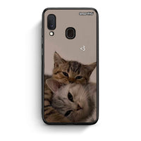 Thumbnail for Samsung A20e Cats In Love Θήκη από τη Smartfits με σχέδιο στο πίσω μέρος και μαύρο περίβλημα | Smartphone case with colorful back and black bezels by Smartfits