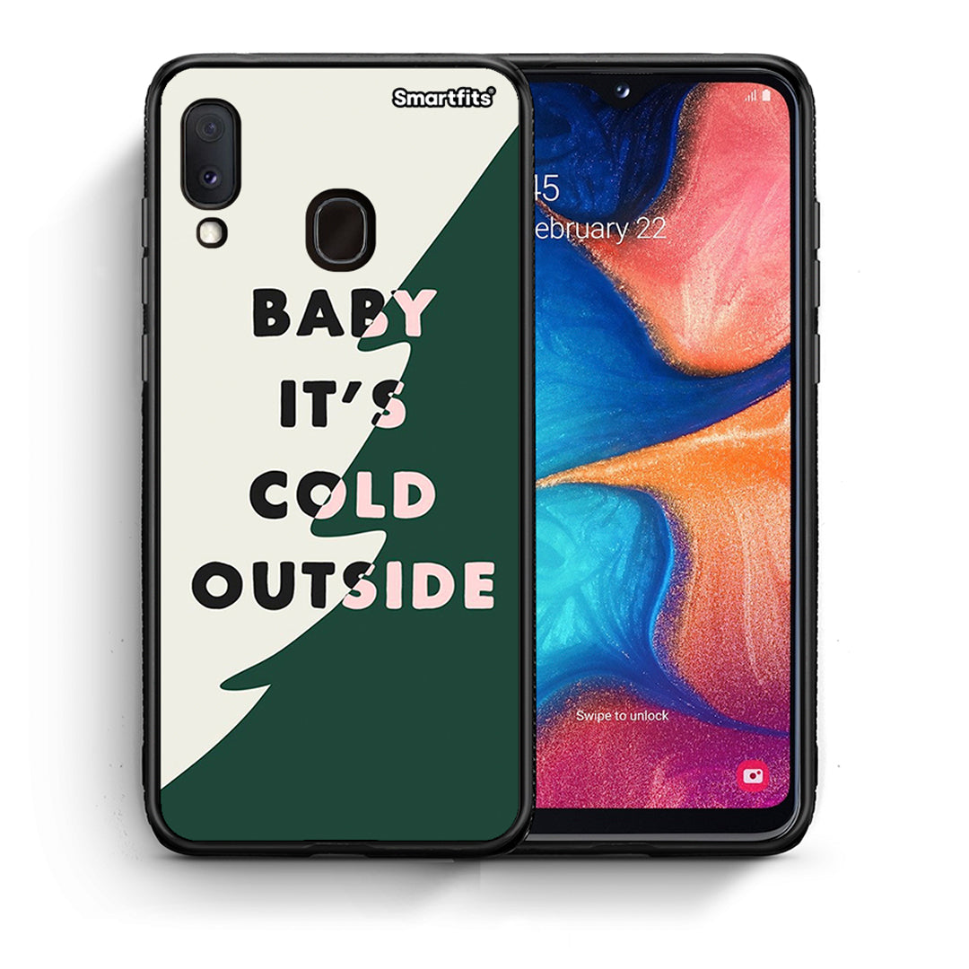 Θήκη Samsung A20e Cold Outside από τη Smartfits με σχέδιο στο πίσω μέρος και μαύρο περίβλημα | Samsung A20e Cold Outside case with colorful back and black bezels