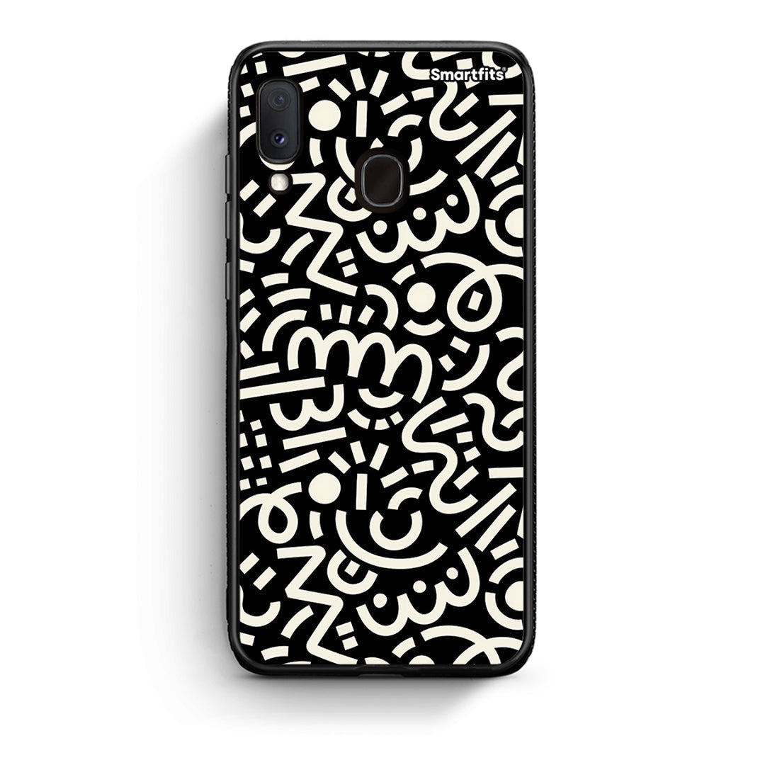 Samsung Galaxy A30 Doodle Art Θήκη από τη Smartfits με σχέδιο στο πίσω μέρος και μαύρο περίβλημα | Smartphone case with colorful back and black bezels by Smartfits