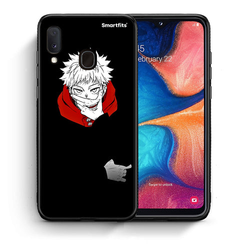 Θήκη Samsung A20e Itadori Anime από τη Smartfits με σχέδιο στο πίσω μέρος και μαύρο περίβλημα | Samsung A20e Itadori Anime case with colorful back and black bezels