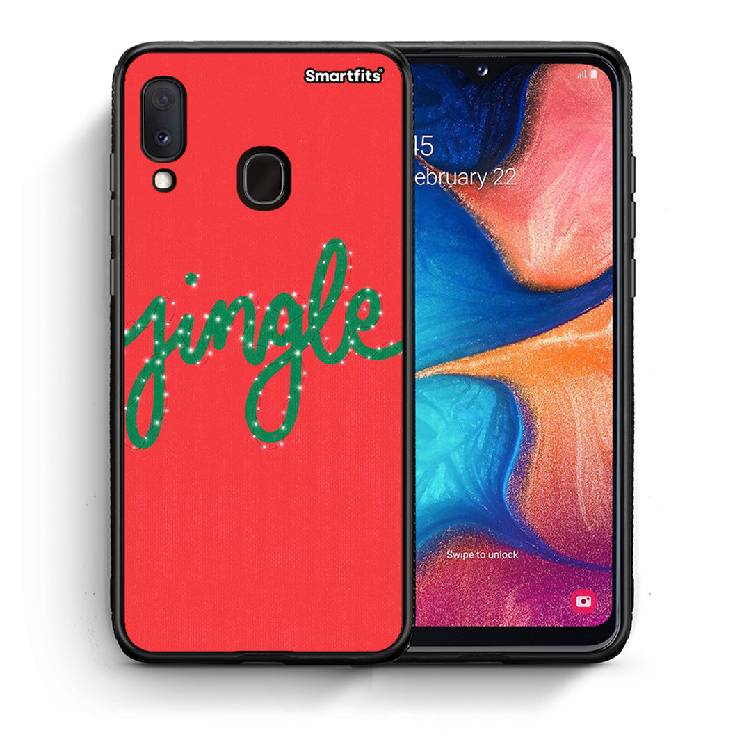 Θήκη Samsung A20e Jingle Xmas από τη Smartfits με σχέδιο στο πίσω μέρος και μαύρο περίβλημα | Samsung A20e Jingle Xmas case with colorful back and black bezels