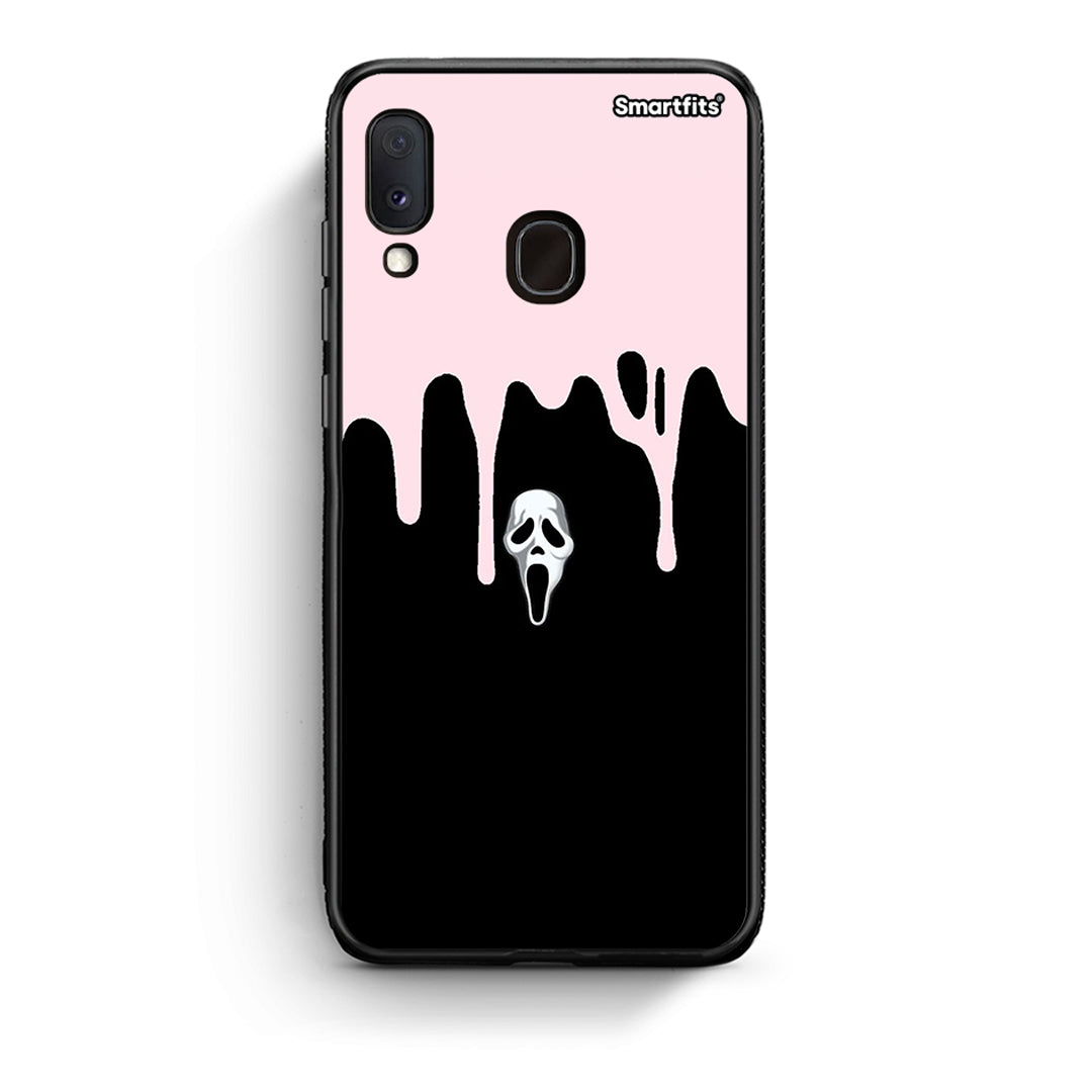 Samsung Galaxy A30 Melting Halloween Mask Θήκη από τη Smartfits με σχέδιο στο πίσω μέρος και μαύρο περίβλημα | Smartphone case with colorful back and black bezels by Smartfits